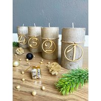 Adventskranz Zahlen 4Er Set Aus Holz von DasHandwerksduo