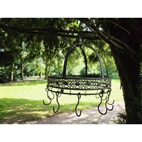 Blumen - Und Kräuterhänger Mit 12 Haken "Antik" Ø30cm Garten-Hängeregal Wildkrone Kräuerkrone Küchenkrone von DasLandhus