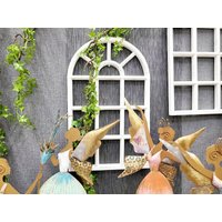 Deko Holzfenster 36x58cm "Shabby Weiß" Osterdeko Weißes Fenster Shabby Chic Sprossenfenster Mit Rundbogen Frühlingsdeko Wanddeko von DasLandhus
