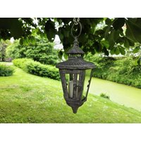 Garten Hänge-Laterne Windlicht Zum Hängen "Vintage Grau" Garten-Windlicht Gartenlaterne Veranda-Deko Wintergartendeko Balkondeko von DasLandhus