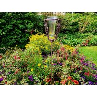 Großer Regenmesser Gartenstecker 133cm Gusseisen Vintage Niederschlagsmesser Beetstecker von DasLandhus