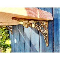 Vintage Regalträger 13x18cm Kleiner Regalwinkel Aus Gusseisen Regalstütze Landhausstil Eckwinkel Wandkonsole Regalhalter Regalbodenträger von DasLandhus