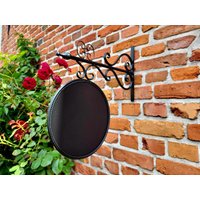 Wandhänger Ladenschild "Bistro" 50x52cm Schwarzer Ausleger Aus Metall Vintage Werbeschild Für Restaurants & Cafe von DasLandhus