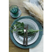 1 Platzset Rund Gehäkelt Tischdekoration Personalisierbar, Waschbare Tischmatte Aus Baumwolle, Handgemachte Tischdeko in Deinem Stil 1 Platzset Rund Gehäkelt Tischdekoration Personalisierbar, Waschbare Tischmatte Aus Baumwolle, Handgemachte Tischdeko in Deinem Stil von DasMaedlMina