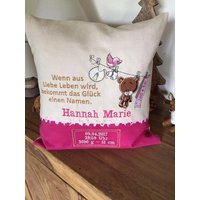 Besticktes Geburtskissen "Bär Mit Wäscheleine"Nr.2 Besticktes Geburtskissen "Bär Mit Wäscheleine"Nr.2 von DasNaehkaestchenShop
