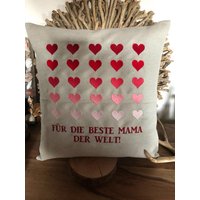 Besticktes Kissen "Muttertag 4" von DasNaehkaestchenShop