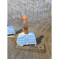 Wohnwagen Mit Spruch Keraflott | Raysin Tischdeko Geschenk Gegossen Kerzenständer Trockenblumen Camper Mitbringsel von DasPlotterLieschen