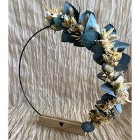 stehender Großer Trockenblumenkranz Mit Eukalyptus | Aufsteller Blumenkranz Geschenk Deko Mitbringsel Blumen Schriftzug von DasPlotterLieschen