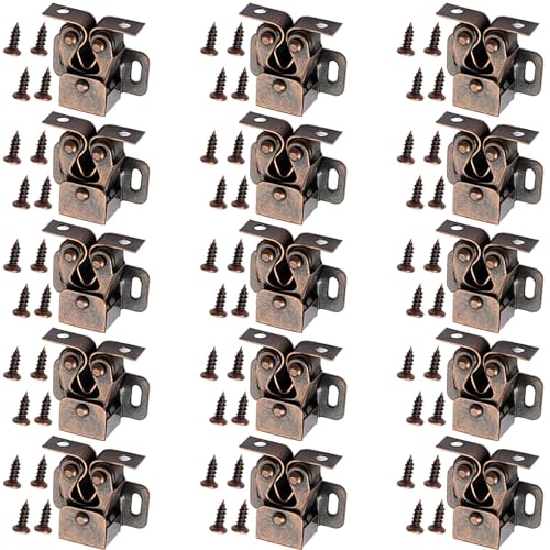 15 Set Schranktürschnalle, Schrank-Doppel-Rollenschnalle, Schrankriegel für Schrank, Kleiderschrank, einfache Installation, Möbelschnäpper von Dasbsug