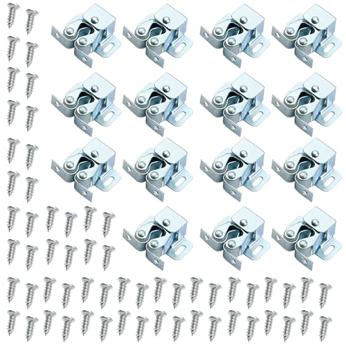 15 Set Schranktürschnalle, Schrank-Doppel-Rollenschnalle, Schrankriegel für Schrank, Kleiderschrank, einfache Installation, Möbelschnäpper von Dasbsug