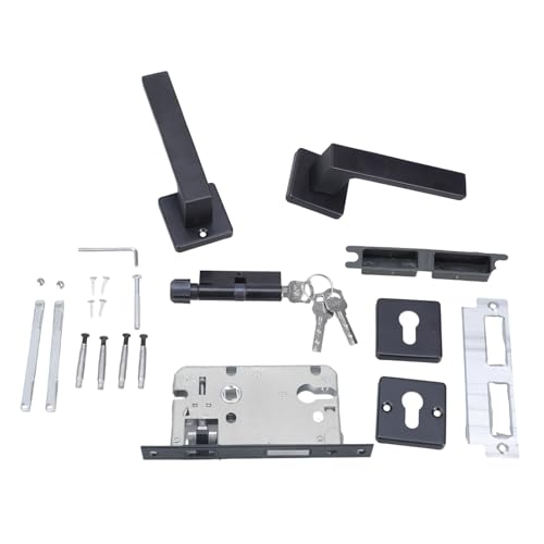 2 x tragbare, robuste, mattschwarze Schnullertürgriffe, Zubehör für Schrank und Schlafzimmer, modernes Design, Büro-Türhebel von Dasbsug