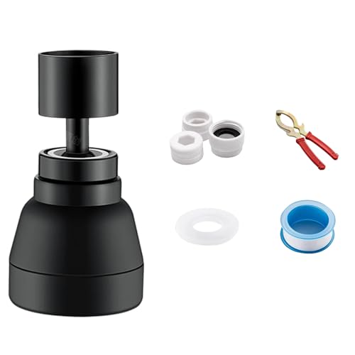 3 Sprühmodi, Messing-Wasserhahn-Luftsprudler, 360 Grad drehbar, massiver Messing-Luftsprudler ohne Spritzer, Design steigert den Durchfluss für Küchenspüle, Niederwasserdruck, Wasserhahnverstärker von Dasbsug