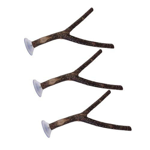 3 x Vogel-Sitzstangen, Saugnapf, für Fenster, Papageien, Duschstangen für kleine bis mediale Medien, regulierbar von Dasbsug