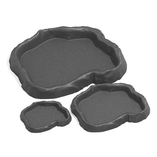 3 x rutschfeste Unterseite für Reptilien, Futternapf, Futternapf, Wassernapf für Amphibien, Haustierfütterung, Baden, Bewässerungslösung, Reptilien von Dasbsug