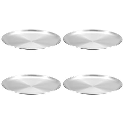 4 Stück 304 Edelstahl Geschirr-Set Snacks Teller Salat Metall Essen Kochen Servieren für Küche Dessert Vorspeisenteller von Dasbsug