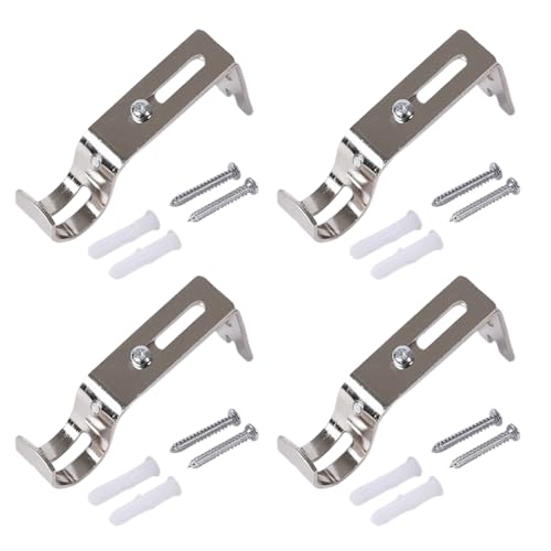 4 x schwere Gardinenstangenhalterungen, verstellbare Metall-Gardinenstangenhalter für Heimdekoration, Wandhalterung, Vorhanghalterung 4 x schwere Gardinenstangenhalterungen, verstellbare Metall-Gardinenstangenhalter für Heimdekoration, Wandhalterung, Vorhanghalterung von Dasbsug