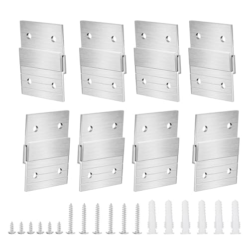 8 Paar Aluminiumclip Französische Klampenwand Montagehalterungen Set Glasmontage Hardware Zum Aufhängen Von Glas Und Regalen Französische Stollenstarung von Dasbsug