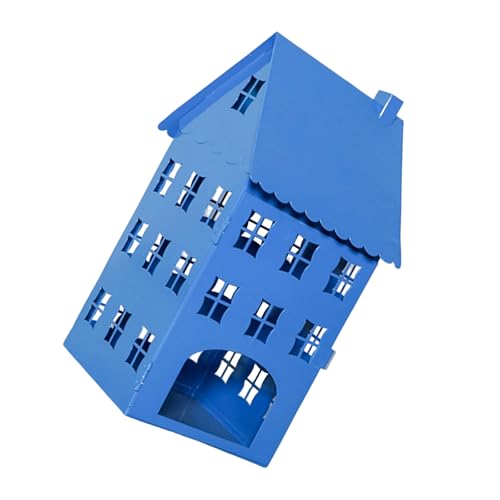 Blauer Teelichthalter aus Metall in Hausform, zum Aufhängen, für Innenbereich, Ornament, Tischdekoration, hängende Kerzenständer Blauer Teelichthalter aus Metall in Hausform, zum Aufhängen, für Innenbereich, Ornament, Tischdekoration, hängende Kerzenständer von Dasbsug