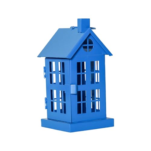 Blauer Teelichthalter aus Metall in Hausform, zum Aufhängen, für Innenbereich, Ornament, Tischdekoration, hängende Kerzenständer Blauer Teelichthalter aus Metall in Hausform, zum Aufhängen, für Innenbereich, Ornament, Tischdekoration, hängende Kerzenständer von Dasbsug