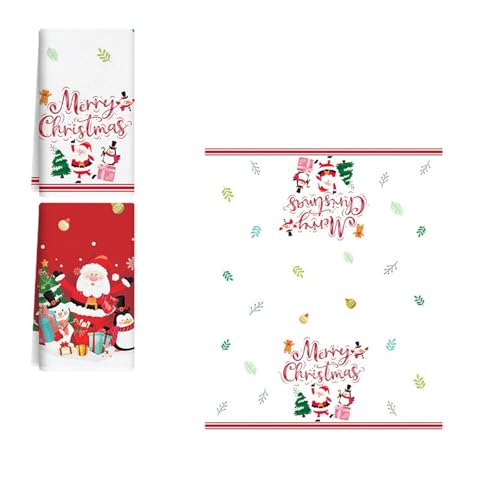 Dasbsug 2 x Weihnachts-Geschirrtücher, weiches Polyester, Reinigungstücher für Festival, Küche, Dekoration und Trocknen, Weihnachtstücher Dasbsug 2 x Weihnachts-Geschirrtücher, weiches Polyester, Reinigungstücher für Festival, Küche, Dekoration und Trocknen, Weihnachtstücher von Dasbsug