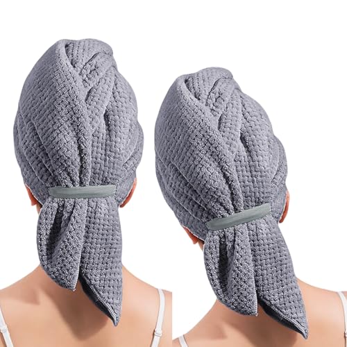 Dasbsug Ananas-Gitter-Handtuch für nasse Haare, super saugfähige Mikrofaser mit elastischem Band, für Damen, langes Mikrofaser-Haar Dasbsug Ananas-Gitter-Handtuch für nasse Haare, super saugfähige Mikrofaser mit elastischem Band, für Damen, langes Mikrofaser-Haar von Dasbsug