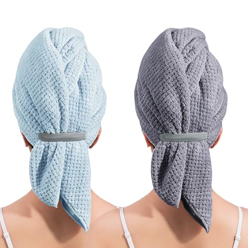 Dasbsug Ananas-Gitter-Handtuch für nasse Haare, super saugfähige Mikrofaser mit elastischem Band, für Damen, langes Mikrofaser-Haar Dasbsug Ananas-Gitter-Handtuch für nasse Haare, super saugfähige Mikrofaser mit elastischem Band, für Damen, langes Mikrofaser-Haar von Dasbsug