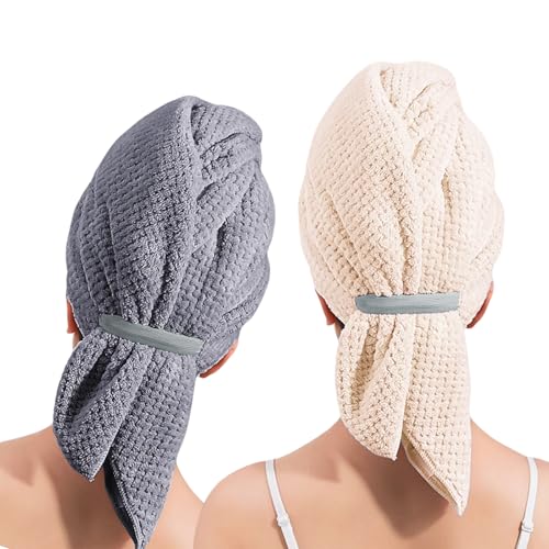 Dasbsug Ananas-Gitter-Handtuch für nasse Haare, super saugfähige Mikrofaser mit elastischem Band, für Damen, langes Mikrofaser-Haar Dasbsug Ananas-Gitter-Handtuch für nasse Haare, super saugfähige Mikrofaser mit elastischem Band, für Damen, langes Mikrofaser-Haar von Dasbsug