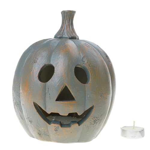 Dasbsug Dekorative Kürbis-Lichtabdeckung für Festivals, Halloween, mit weichen LEDs, Kunstharz-Materialien für Innen- und Außenbereich, Urlaubsdekoration von Dasbsug