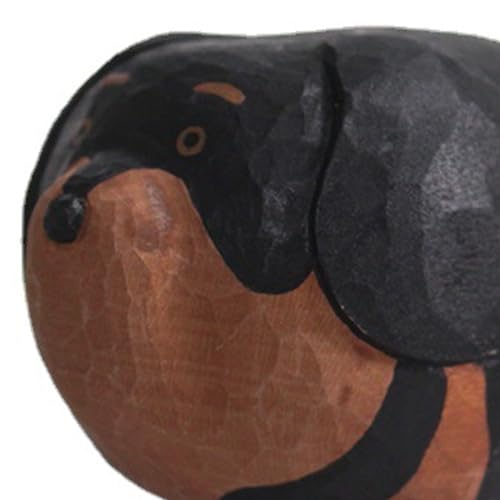 Dasbsug Handgeschnitzte Wolfshund-Skulptur aus natürlichem Holz, Tierstatue, Schreibtisch-Dekoration für Zuhause, Büro, Wohnzimmer, Miniatur-Holztier-Skulptur von Dasbsug