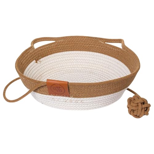 Dasbsug Haustierkorb, Bett, Kätzchen, Welpen, Hundematte, gewebtes Nest, Matte, Zubehör, rundes Baumwollseil, Katzenbett Dasbsug Haustierkorb, Bett, Kätzchen, Welpen, Hundematte, gewebtes Nest, Matte, Zubehör, rundes Baumwollseil, Katzenbett von Dasbsug