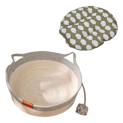 Dasbsug Haustierkorb, Bett, Kätzchen, Welpen, Hundematte, gewebtes Nest, Matte, Zubehör, rundes Baumwollseil, Katzenbett Dasbsug Haustierkorb, Bett, Kätzchen, Welpen, Hundematte, gewebtes Nest, Matte, Zubehör, rundes Baumwollseil, Katzenbett von Dasbsug