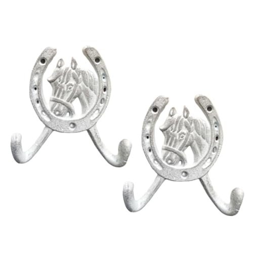 Dasbsug Hufeisen-Wandaufhänger aus Gusseisen für Zuhause, Garten, Dekoration, dekorativer Haken zum Aufhängen für drinnen und draußen, Schmiedeeiserne Gartenhaken, 2 Stück Dasbsug Hufeisen-Wandaufhänger aus Gusseisen für Zuhause, Garten, Dekoration, dekorativer Haken zum Aufhängen für drinnen und draußen, Schmiedeeiserne Gartenhaken, 2 Stück von Dasbsug