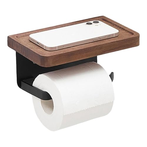 Dasbsug Klassischer Walnussholzhalter, Edelstahl-Wandhalterung, Badezimmer-Aufbewahrung, Dekoration, Wandmontage-Ständer von Dasbsug