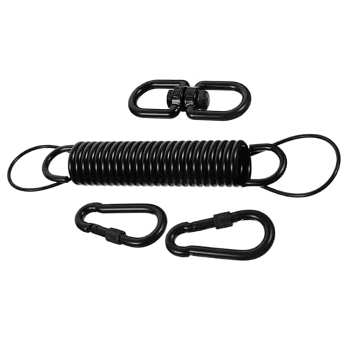 Dasbsug Robustes drehbares Hängematte, Stuhl-Hardware-Set, 1 Feder, 2 Schnallen, Seil, korrosionsbeständig, Outdoor-Schaukelzubehör, Edelstahl-Schaukel-Drehschnallen von Dasbsug