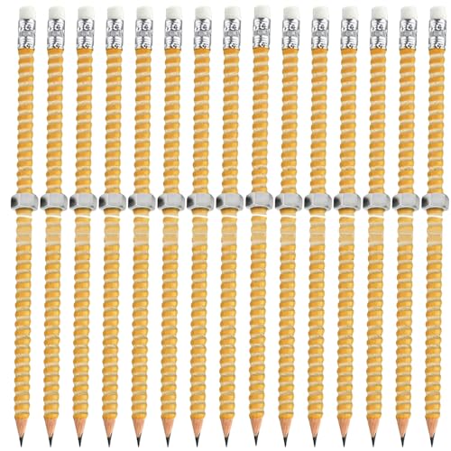 Dasbsug Unterbrechungsfreier Gewindestift mit verschiebbarer Metallmutter, Holzalternative zur Beruhigung des Fokus während Vorlesungen, Stressabbau, Bleistift für Erwachsene von Dasbsug