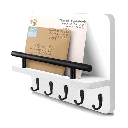 Dasbsug Wandhalter mit Regal und getrockneter Blume für Eingangsbereich, Schlammzimmer, Flur, Küche, Bürobedarf, Holzregal Dasbsug Wandhalter mit Regal und getrockneter Blume für Eingangsbereich, Schlammzimmer, Flur, Küche, Bürobedarf, Holzregal von Dasbsug