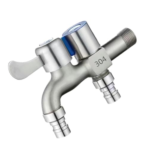 Doppelauslass Wasserhahn Zincs Legierungen 1 in 2 Out Mop Pool Wasserhahn Doppelt Offene Waschmaschine Schnell Öffnen Single Kalt Outdoor Garten Pool von Dasbsug