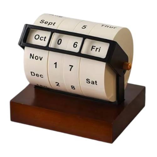 Drehkalender, Schreibtisch, Holz, Rollen, Monat, Woche, Tag, Datumsanzeige, für Zuhause und Büro, drehbarer Schreibtisch, Holz, dekorativ Drehkalender, Schreibtisch, Holz, Rollen, Monat, Woche, Tag, Datumsanzeige, für Zuhause und Büro, drehbarer Schreibtisch, Holz, dekorativ von Dasbsug