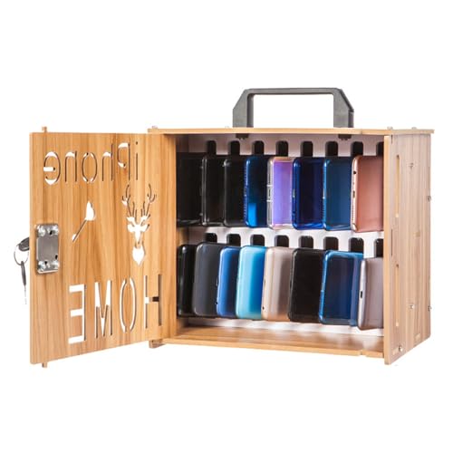 Eleganter, abschließbarer Smartphone-Aufbewahrungskoffer aus Massivholz, Handwerkskunst, Mehrzweck-Schreibtisch-Organizer mit Griff, Telefonkasten aus Holz für Studenten und Familien Eleganter, abschließbarer Smartphone-Aufbewahrungskoffer aus Massivholz, Handwerkskunst, Mehrzweck-Schreibtisch-Organizer mit Griff, Telefonkasten aus Holz für Studenten und Familien von Dasbsug