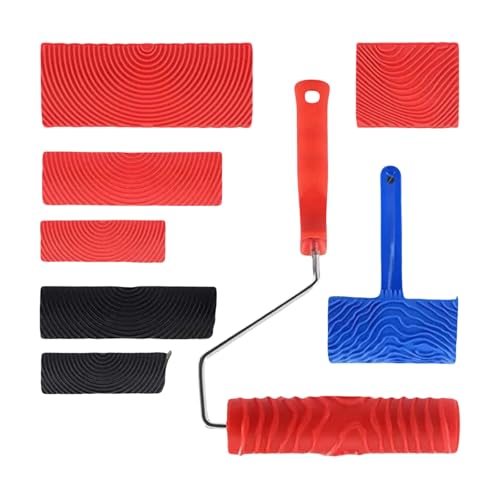 Farbroller-Set mit realistischer Holzmaserung für strukturierte Wandbeschichtung, einfache Bastelanwendung, solide Maserung von Dasbsug