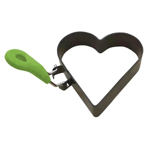 Große Mehrzweck-Eierringe in Herzform mit verbrühtem Griff für sichere Handhabung während der Zubereitung von Frühstücksbrottes, herzförmigen Eierringen Große Mehrzweck-Eierringe in Herzform mit verbrühtem Griff für sichere Handhabung während der Zubereitung von Frühstücksbrottes, herzförmigen Eierringen von Dasbsug