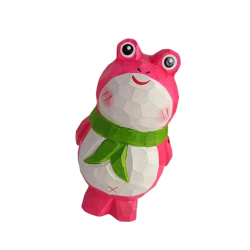 Handgeschnitzte, lebendige Tierskulptur aus Holz, bunt bemalt, für Zuhause, Büro, Regal, Schreibtisch, Display, bunte Holzschnitzerei von Dasbsug