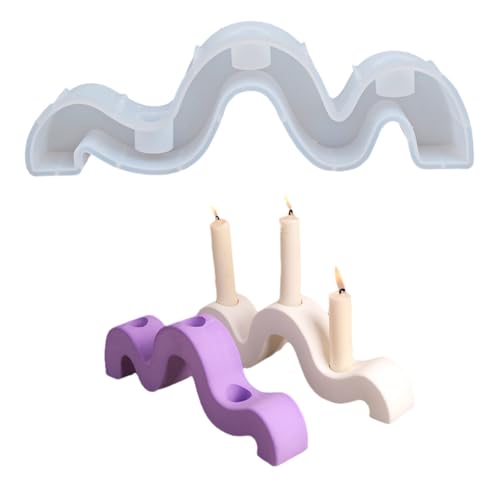 Künstlerische geometrische gebogene Silikonform zum Basteln, elegante Halter, Kerzenständer, Epoxidharze, Beton, künstlerische Form von Dasbsug
