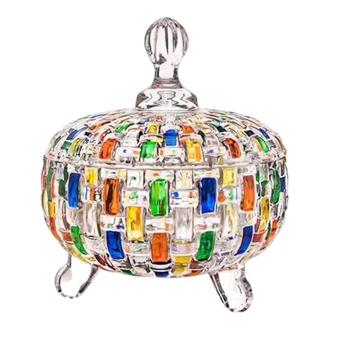 Lebensmittelechtes handgefertigtes Glasgefäß mit lebendigem künstlerischem Muster, tragbar für Zuhause, handbemalte Zuckerdose Lebensmittelechtes handgefertigtes Glasgefäß mit lebendigem künstlerischem Muster, tragbar für Zuhause, handbemalte Zuckerdose von Dasbsug