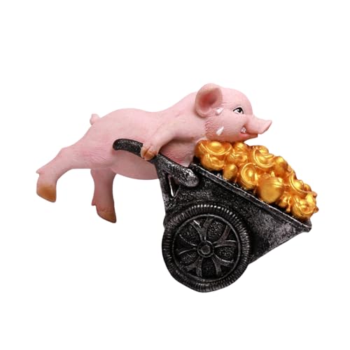 Lustige Schweinchen-Figur, beweglicher Wagen, Bergbau-Skulptur, Fengshui, Schreibtisch-Ornament für Büro und Zuhause, Schreibtischdekoration, buntes Modell Lustige Schweinchen-Figur, beweglicher Wagen, Bergbau-Skulptur, Fengshui, Schreibtisch-Ornament für Büro und Zuhause, Schreibtischdekoration, buntes Modell von Dasbsug