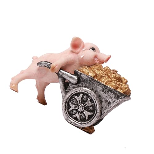 Lustige Schweinchen-Figur, beweglicher Wagen, Bergbau-Skulptur, Fengshui, Schreibtisch-Ornament für Büro und Zuhause, Schreibtischdekoration, buntes Modell Lustige Schweinchen-Figur, beweglicher Wagen, Bergbau-Skulptur, Fengshui, Schreibtisch-Ornament für Büro und Zuhause, Schreibtischdekoration, buntes Modell von Dasbsug