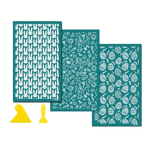 Ostern-Siebdruck-Schablonen, wiederverwendbar, für Ohrringe, bedruckt, schöne Kaninchen, Netz-Transfers, Ton, Netz, Transfers aus Osterseide für Ohrringe Ostern-Siebdruck-Schablonen, wiederverwendbar, für Ohrringe, bedruckt, schöne Kaninchen, Netz-Transfers, Ton, Netz, Transfers aus Osterseide für Ohrringe von Dasbsug