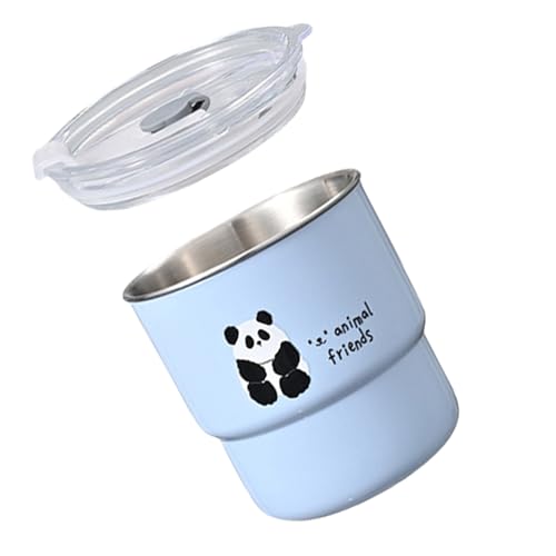 Robuste Kaffeetasse aus 304 Edelstahl, lustiges Tier-Panda-Design, perfekt für Kinder und professionelle Kaffeetasse für Profis von Dasbsug