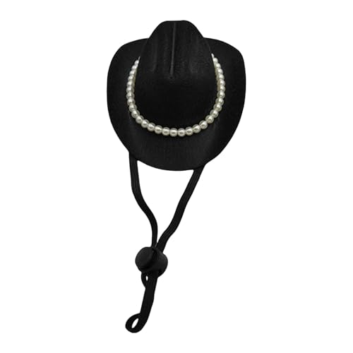 Schöner Fedoras-Hut für Hunde, stilvolle Perlenkette, Haustier-Kopfbedeckung für kleine bis große Haustiere, Foto-Requisiten, Halloween-Kostüm, Halloween-Kostüme von Dasbsug