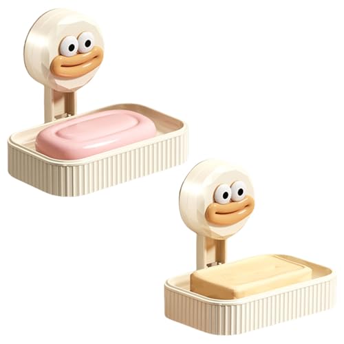 Seifenhalter zur Wandmontage, mit starken Saugnäpfen, Badezimmer-Organizer, zweilagige Drainagewanne für Dusche, Wandmontage, 2 Stück Seifenhalter zur Wandmontage, mit starken Saugnäpfen, Badezimmer-Organizer, zweilagige Drainagewanne für Dusche, Wandmontage, 2 Stück von Dasbsug